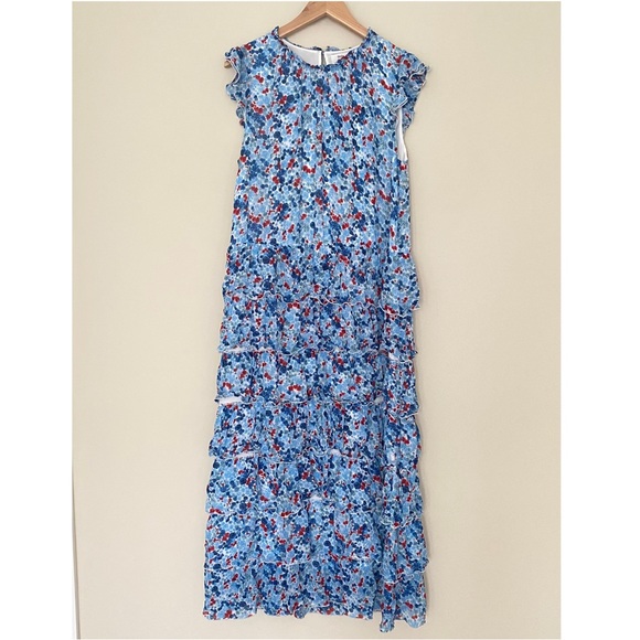 LITTLE MOON Blue Rarity Tiered Maxi Dress - Picture 4 of 13